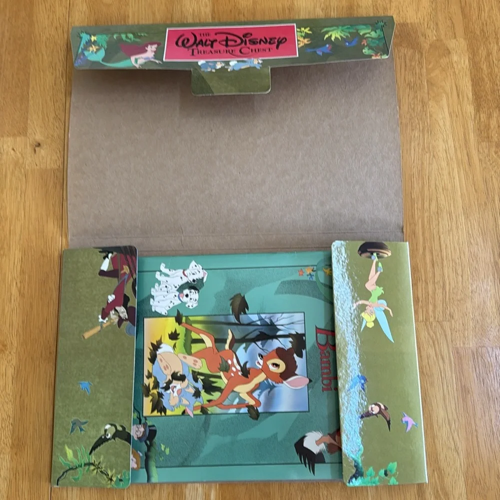 ✋LN The Walt Disney Treasure Chest 1991 Bambi 101 Dalmatians Book Unused Box